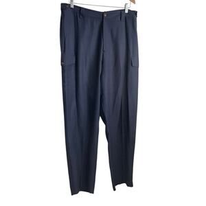 Pussers Mens Pants 34X32 Navy Silk Cotton Blend Straight Leg Relax Office Travel